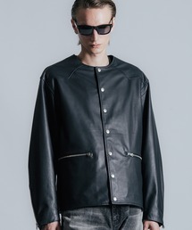 ノーカラー」に該当するメンズのライダースジャケット