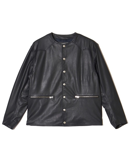 CRIMIE(クライミー)の「LAMB LEATHER RIDERS CARDIGAN(ライダースジャケット・メンズ・ブラック/ネイビー・S/M/L/XL/XXL)」の4枚目の写真