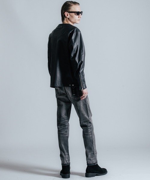CRIMIE(クライミー)の「LAMB LEATHER RIDERS CARDIGAN(ライダースジャケット・メンズ・ブラック/ネイビー・S/M/L/XL/XXL)」の7枚目の写真