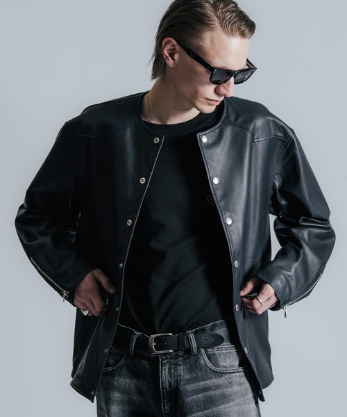 CRIMIE(クライミー)の「LAMB LEATHER RIDERS CARDIGAN(ライダースジャケット・メンズ・ブラック/ネイビー・S/M/L/XL/XXL)」の11枚目の写真