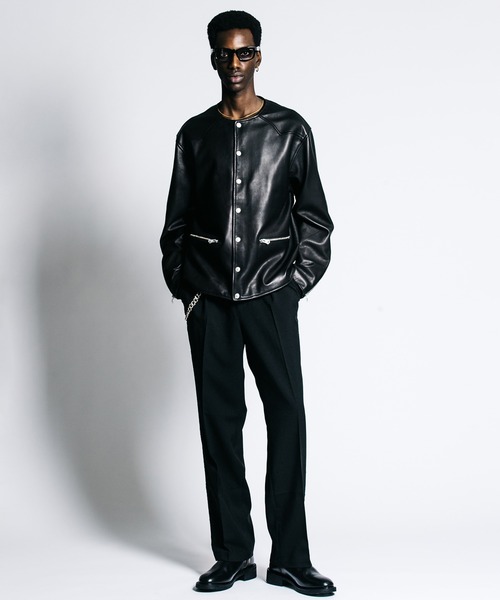 CRIMIE(クライミー)の「LAMB LEATHER RIDERS CARDIGAN(ライダースジャケット・メンズ・ブラック/ネイビー・S/M/L/XL/XXL)」の9枚目の写真