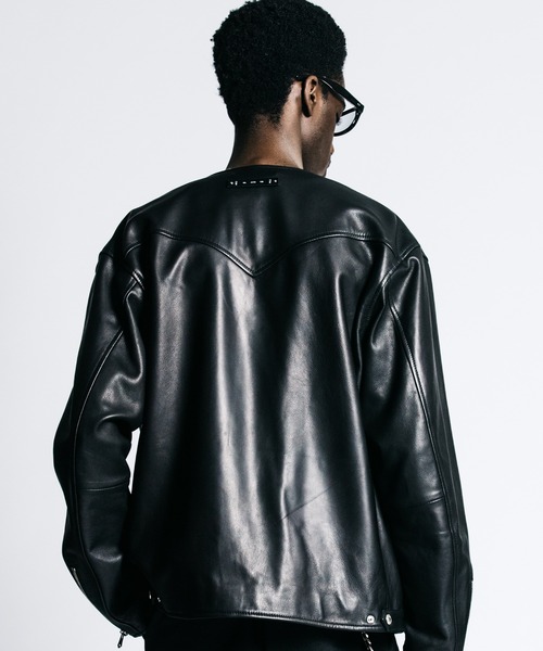 CRIMIE(クライミー)の「LAMB LEATHER RIDERS CARDIGAN(ライダースジャケット・メンズ・ブラック/ネイビー・S/M/L/XL/XXL)」の13枚目の写真