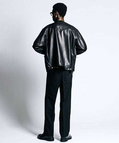 CRIMIE(クライミー)の「LAMB LEATHER RIDERS CARDIGAN(ライダースジャケット・メンズ・ブラック/ネイビー・S/M/L/XL/XXL)」の16枚目の写真
