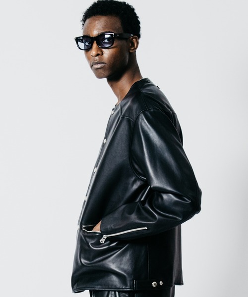 CRIMIE(クライミー)の「LAMB LEATHER RIDERS CARDIGAN(ライダースジャケット・メンズ・ブラック/ネイビー・S/M/L/XL/XXL)」の17枚目の写真