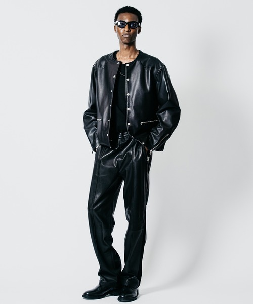 CRIMIE(クライミー)の「LAMB LEATHER RIDERS CARDIGAN(ライダースジャケット・メンズ・ブラック/ネイビー・S/M/L/XL/XXL)」の19枚目の写真