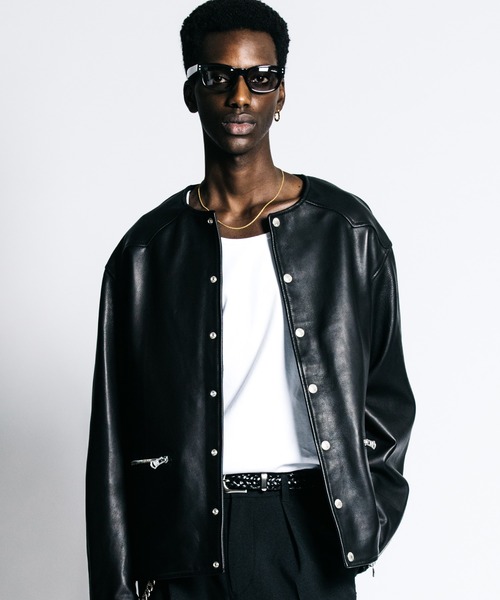 CRIMIE(クライミー)の「LAMB LEATHER RIDERS CARDIGAN(ライダースジャケット・メンズ・ブラック/ネイビー・S/M/L/XL/XXL)」の22枚目の写真