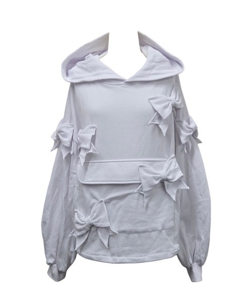 lilLilly リルリリー ダブルリボンパーカー　グレー lilLilly（リルリリー）の「ダブルリボンパーカー（パーカー