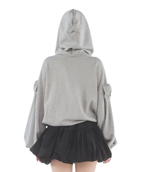 lilLilly リルリリー ダブルリボンパーカー　グレー lilLilly（リルリリー）の「ダブルリボンパーカー（パーカー