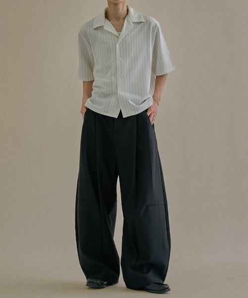epnok(エプノック)の「カーブタックワイドスラックス(スラックス・メンズ・グレー/ブラック・MEDIUM/LARGE/SMALL)」の9枚目の写真