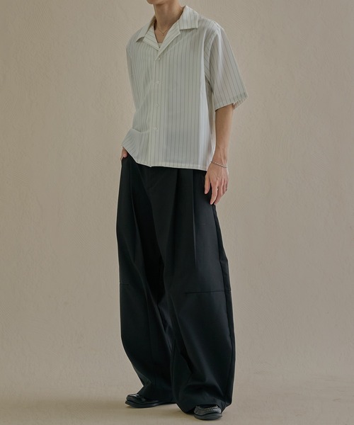 epnok(エプノック)の「カーブタックワイドスラックス(スラックス・メンズ・グレー/ブラック・MEDIUM/LARGE/SMALL)」の10枚目の写真