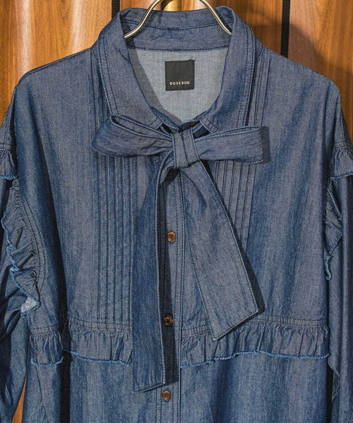 セール】FLILL DENIM SHIRT（シャツ/ブラウス）｜ROSE BUD（ローズ