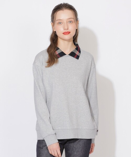 CB CRESTBRIDGE(シービークレストブリッジ)の「ヘッジホッグ2WAYポロプルオーバー(Tシャツ/カットソー・レディース・ピンク系その他2/ライトグレー/ダークネイビー・M)」の2枚目の写真