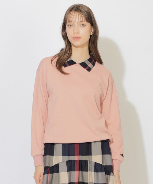 CB CRESTBRIDGE(シービークレストブリッジ)の「ヘッジホッグ2WAYポロプルオーバー(Tシャツ/カットソー・レディース・ピンク系その他2/ライトグレー/ダークネイビー・M)」の1枚目の写真
