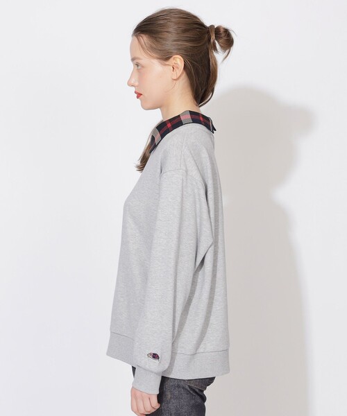 CB CRESTBRIDGE(シービークレストブリッジ)の「ヘッジホッグ2WAYポロプルオーバー(Tシャツ/カットソー・レディース・ピンク系その他2/ライトグレー/ダークネイビー・M)」の5枚目の写真