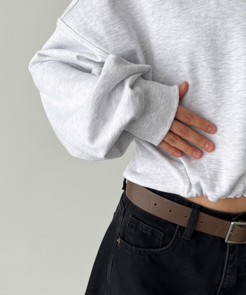 CANAL JEAN（キャナルジーン）の「diggity　クロップドフーディ（パーカー・レディース・グレー・ONE SIZE）」の10枚目の写真