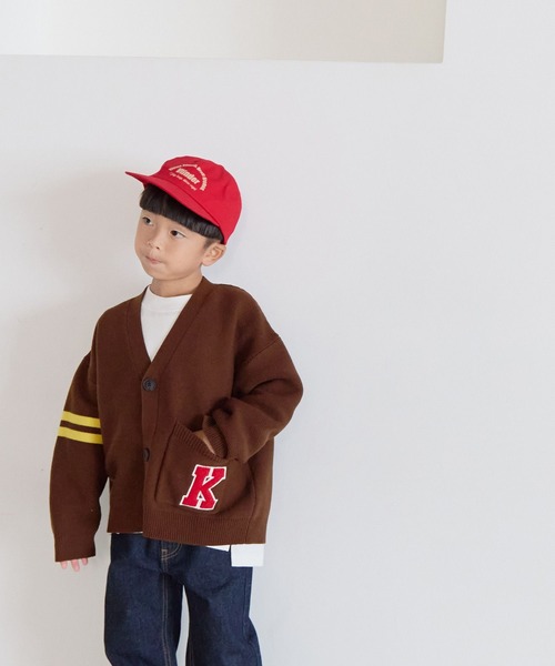 LOWRYS FARM（ローリーズファーム）の「レタードカーディガン　 595658（カーディガン/ボレロ・キッズ・ブラウン/アイボリー/ネイビー・110cm/120cm/130cm/140cm/150cm）」の3枚目の写真