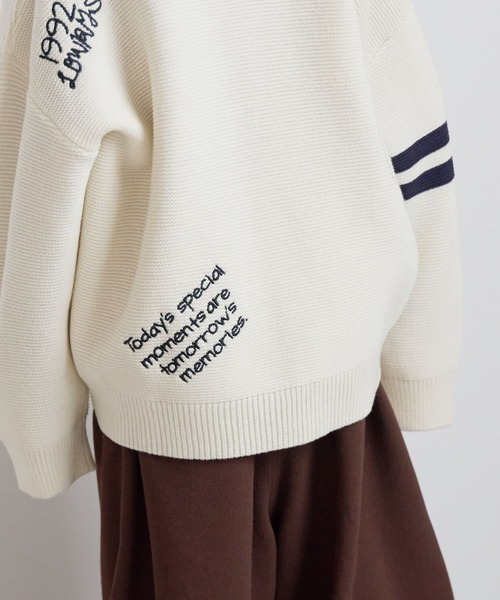 LOWRYS FARM（ローリーズファーム）の「レタードカーディガン　 595658（カーディガン/ボレロ・キッズ・ブラウン/アイボリー/ネイビー・110cm/120cm/130cm/140cm/150cm）」の22枚目の写真