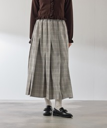 QUEENS COURT | マルチグレンチェックタックプリーツスカート≪手洗い可能≫(スカート)