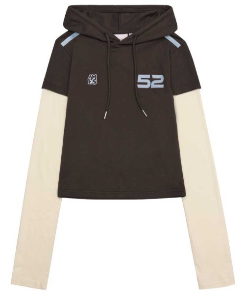 AMESWORLDWIDE(アメスワールドワイド)の「A'GEM/9 × .kom 『AMESWORLDWIDE/アメスワールドワイド』 HOODIE LAYERED LONGSLEEVE TEE/フード レイヤード長袖Tシャツ(Tシャツ/カットソー・レディース・グレー/ブラウン・FREE)」の16枚目の写真