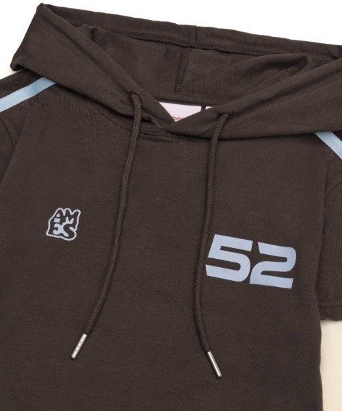 AMESWORLDWIDE(アメスワールドワイド)の「A'GEM/9 × .kom 『AMESWORLDWIDE/アメスワールドワイド』 HOODIE LAYERED LONGSLEEVE TEE/フード レイヤード長袖Tシャツ(Tシャツ/カットソー・レディース・グレー/ブラウン・FREE)」の18枚目の写真