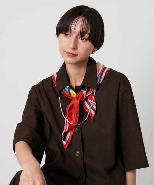 manipuri(マニプリ)の「<manipuri>SILK 65×65 スカーフ 25FW(バンダナ/スカーフ・レディース・ライトブルー/ピンク/レッド/ライトグレー・FREE)」の5枚目の写真