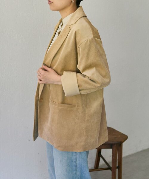 ear PAPILLONNER（イアパピヨネ）の「コーデュロイジャケット【SUM1 STYLE】（その他アウター・レディース・ブラック/ベージュ・FREE）」の10枚目の写真