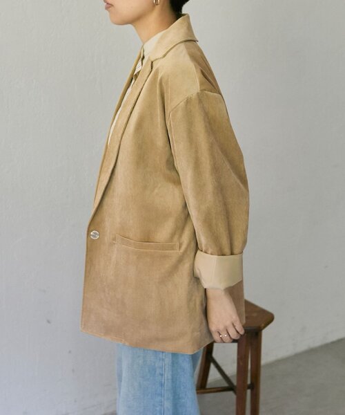 ear PAPILLONNER（イアパピヨネ）の「コーデュロイジャケット【SUM1 STYLE】（その他アウター・レディース・ブラック/ベージュ・FREE）」の11枚目の写真