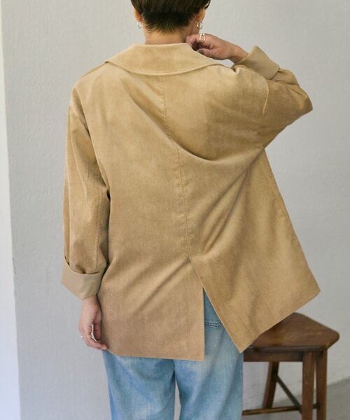 ear PAPILLONNER（イアパピヨネ）の「コーデュロイジャケット【SUM1 STYLE】（その他アウター・レディース・ブラック/ベージュ・FREE）」の13枚目の写真