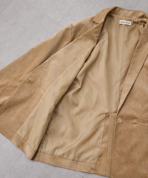 ear PAPILLONNER（イアパピヨネ）の「コーデュロイジャケット【SUM1 STYLE】（その他アウター・レディース・ブラック/ベージュ・FREE）」の8枚目の写真