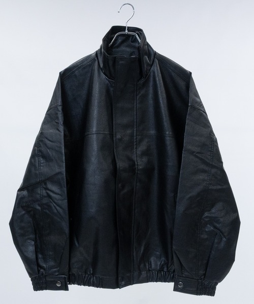 JOHN'S CLOSET（ジョンズクローゼット）の「【13】PUレザースタンドジャケット（ブルゾン・メンズ・ブラック・MEDIUM/SMALL/LARGE）」の5枚目の写真