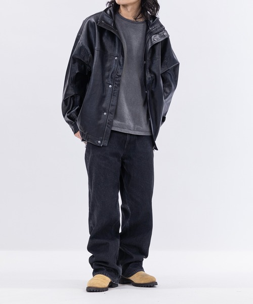JOHN'S CLOSET（ジョンズクローゼット）の「【13】PUレザースタンドジャケット（ブルゾン・メンズ・ブラック・MEDIUM/SMALL/LARGE）」の9枚目の写真