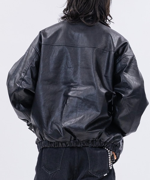 JOHN'S CLOSET（ジョンズクローゼット）の「【13】PUレザースタンドジャケット（ブルゾン・メンズ・ブラック・MEDIUM/SMALL/LARGE）」の8枚目の写真