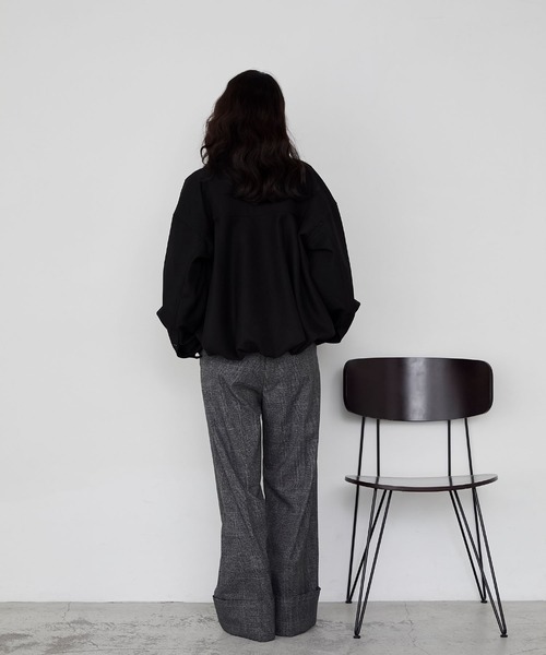 forksy.（フォルクシー）の「【forksy.】ロールアップチェックワイドスラックスパンツ（スラックス・レディース・グレー系/ブラウン系・FREE）」の10枚目の写真