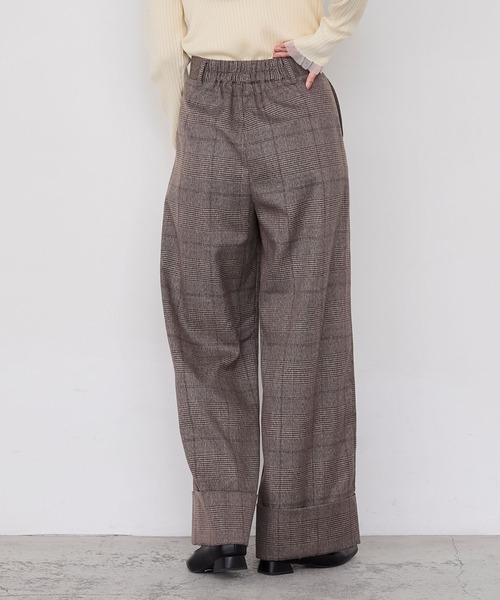 forksy.（フォルクシー）の「【forksy.】ロールアップチェックワイドスラックスパンツ（スラックス・レディース・グレー系/ブラウン系・FREE）」の15枚目の写真