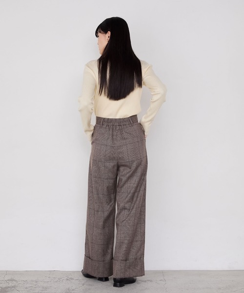 forksy.（フォルクシー）の「【forksy.】ロールアップチェックワイドスラックスパンツ（スラックス・レディース・グレー系/ブラウン系・FREE）」の17枚目の写真