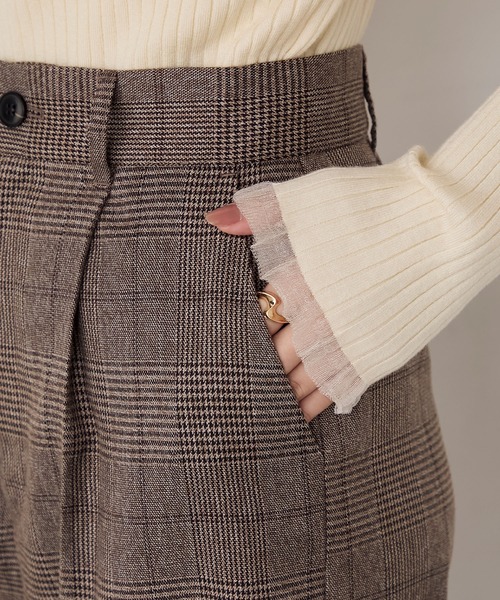 forksy.（フォルクシー）の「【forksy.】ロールアップチェックワイドスラックスパンツ（スラックス・レディース・グレー系/ブラウン系・FREE）」の21枚目の写真