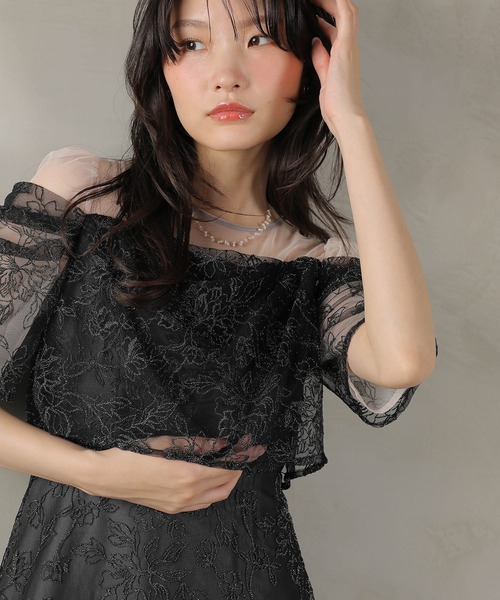 Kana（カナ）の「ラメ刺繍 花柄 フレア Aライン ワンピース ドレス パーティー 結婚式 二次会 お呼ばれ オケージョン（ドレス・レディース・ピンクベージュ/ブラック/ブルー系その他/ライトグリーン・M）」の20枚目の写真