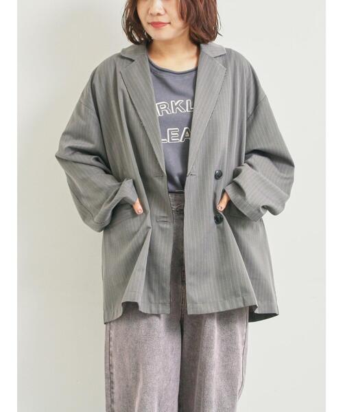 セール】カットアウトダブルジャケット（ノーカラージャケット）｜SM2