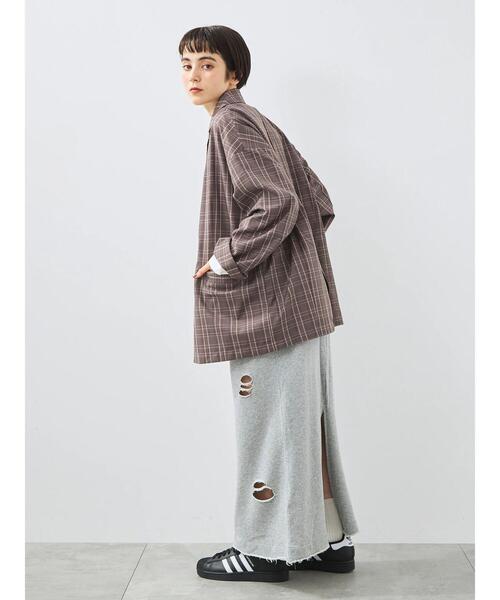 SM2（エスエムツー）の「カットアウトダブルジャケット（ノーカラージャケット・レディース・グレー/ブラウン/カーキ・F）」の5枚目の写真