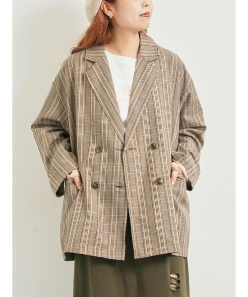 SM2（エスエムツー）の「カットアウトダブルジャケット（ノーカラージャケット・レディース・グレー/ブラウン/カーキ・F）」の12枚目の写真