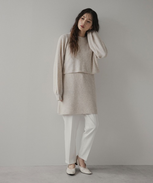 rectangle（レクタングル）の「2wayニットカーデワンピースセット（ニット/セーター・レディース・ブラウン/ホワイト/チャコールグレー・FREE）」の18枚目の写真