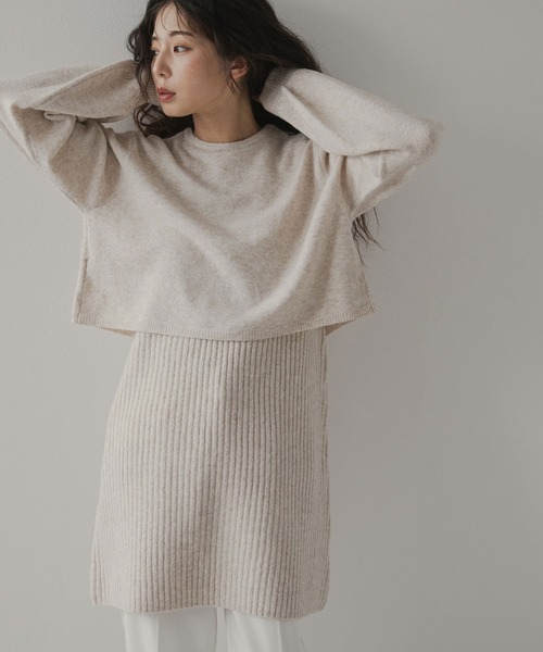 rectangle（レクタングル）の「2wayニットカーデワンピースセット（ニット/セーター・レディース・ブラウン/ホワイト/チャコールグレー・FREE）」の20枚目の写真