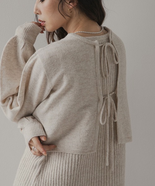 rectangle（レクタングル）の「2wayニットカーデワンピースセット（ニット/セーター・レディース・ブラウン/ホワイト/チャコールグレー・FREE）」の21枚目の写真