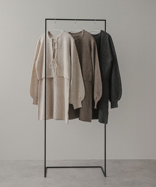 rectangle（レクタングル）の「2wayニットカーデワンピースセット（ニット/セーター・レディース・ブラウン/ホワイト/チャコールグレー・FREE）」の15枚目の写真