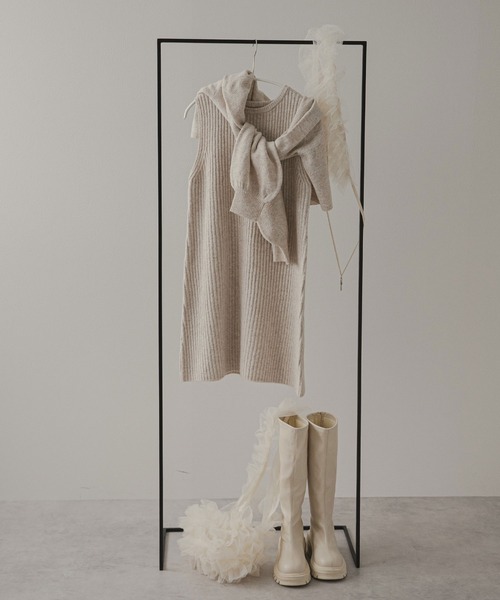 rectangle（レクタングル）の「2wayニットカーデワンピースセット（ニット/セーター・レディース・ブラウン/ホワイト/チャコールグレー・FREE）」の16枚目の写真