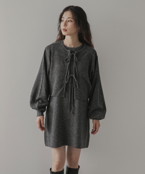 rectangle（レクタングル）の「2wayニットカーデワンピースセット（ニット/セーター・レディース・ブラウン/ホワイト/チャコールグレー・FREE）」の17枚目の写真