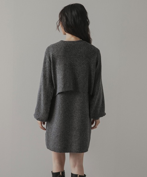 rectangle（レクタングル）の「2wayニットカーデワンピースセット（ニット/セーター・レディース・ブラウン/ホワイト/チャコールグレー・FREE）」の4枚目の写真