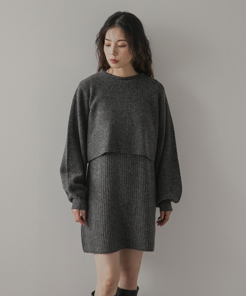 rectangle（レクタングル）の「2wayニットカーデワンピースセット（ニット/セーター・レディース・ブラウン/ホワイト/チャコールグレー・FREE）」の9枚目の写真