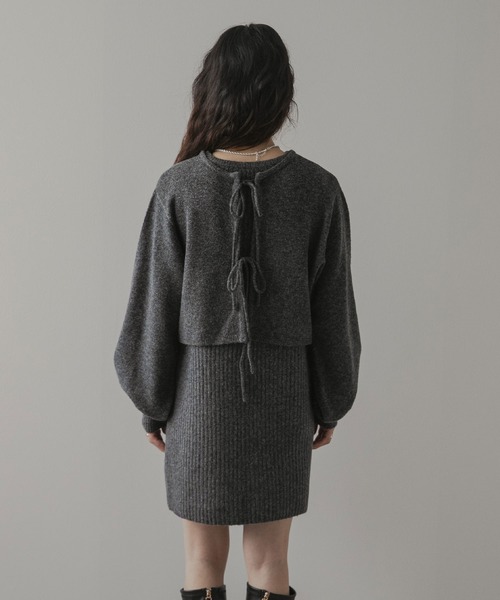 rectangle（レクタングル）の「2wayニットカーデワンピースセット（ニット/セーター・レディース・ブラウン/ホワイト/チャコールグレー・FREE）」の10枚目の写真