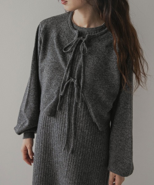 rectangle（レクタングル）の「2wayニットカーデワンピースセット（ニット/セーター・レディース・ブラウン/ホワイト/チャコールグレー・FREE）」の11枚目の写真